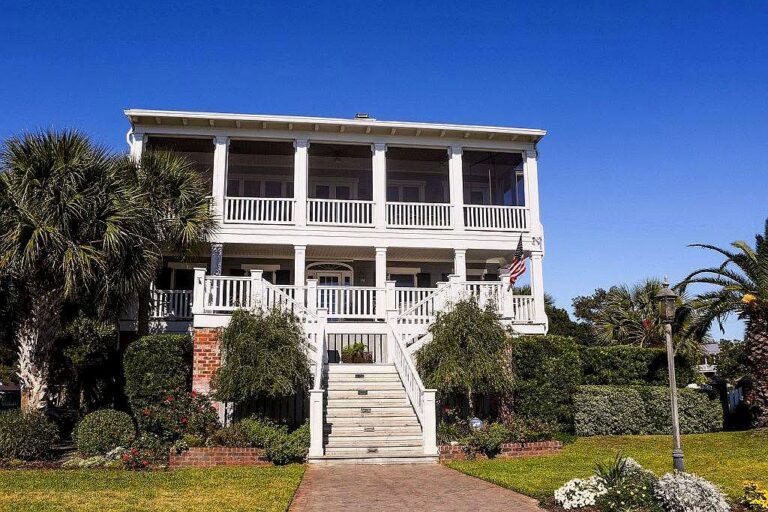Large raised Edisto Beach vacation home with double porches