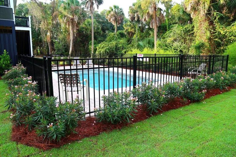 Fenced private pool at an Edisto Island vacation home